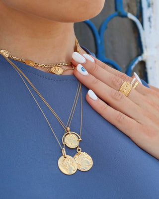 "Apollo With a Piercing" Greek God Coin Necklace