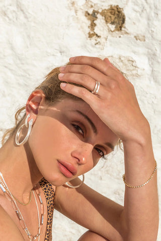 Gold-plated python ring adjustable size, open size ring made in Greece by Zenais Hellas Greek Designer Jewelry brand at Aegean Essence. Snake ring, serpent ring