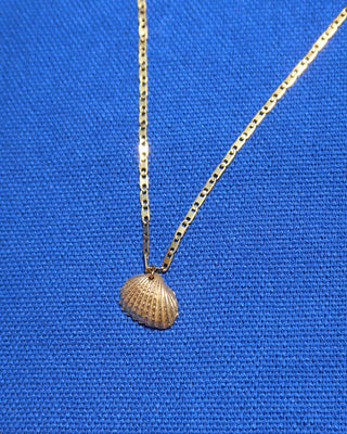 Gold-plated shell pendant necklace made in greece. Seashell necklace Greek jewelry