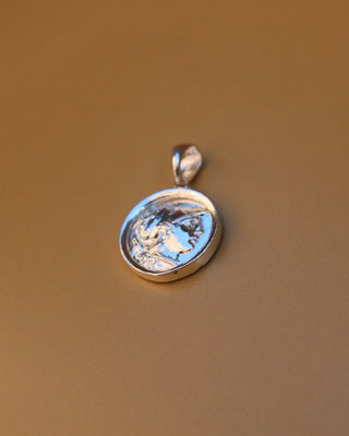 Sterling silver 925 coin pendant with Athena, ancient Greek goddess of wisdom wearing her helmet, made in Greece. Greek coin jewelry