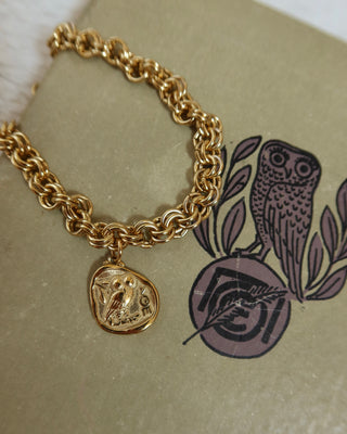 Athena's Owl of Widsom Chain Bracelet