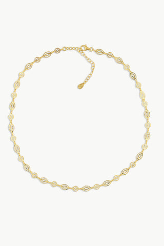 Gold choker necklace made in Greece, short necklace with open design handmade in Greece, Greek jewelry, Greek designer brand