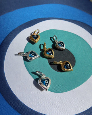 Heart-Shaped Evil Eye Pendant | Gold-Plated or Silver 925