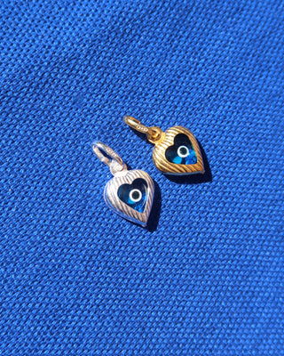 Heart-Shaped Evil Eye Pendant | Gold-Plated or Silver 925