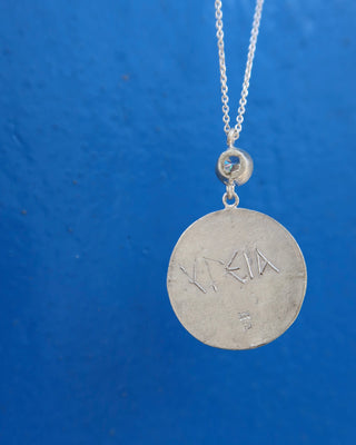 Hygeia Ancient Greek goddess of health coin necklace made in greece, sterling silver 925 handmade necklace Greek mythology jewelry
