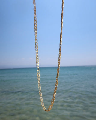 Gold Mykonos Chain Choker Necklace - Made in Greece, Greek jewelry