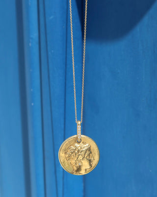 "Apollo With a Piercing" Greek God Coin Necklace