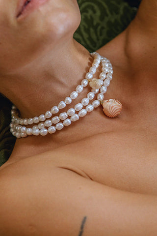 Pink Shell Freshwater Pearl Necklace