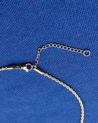 Extender on silver rope chain and lobster clasp