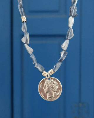 Blue/Silver Arethusa Coin Necklace