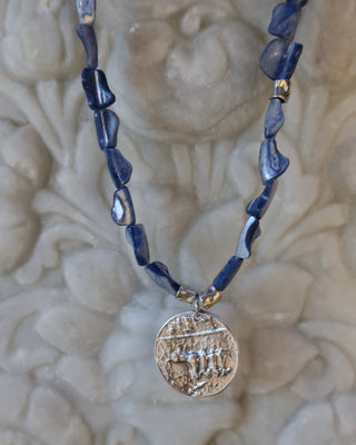 Blue/Silver Arethusa Coin Necklace