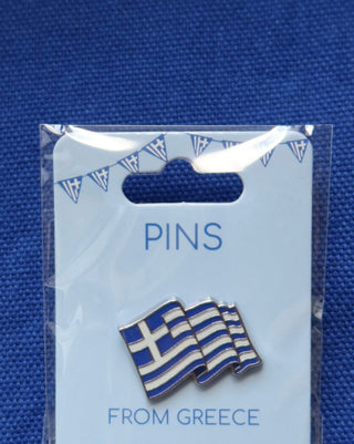 Metal and enamel Greek flag lapel pin from Greece