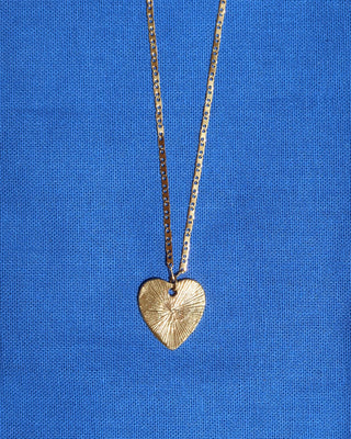 Gold-plated heart pendant necklace made in Greece. Greek handmade jewelry. Vintage-inspired heart necklace 