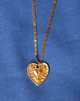 Gold-plated heart pendant necklace made in Greece. Greek handmade jewelry. Vintage-inspired heart necklace 