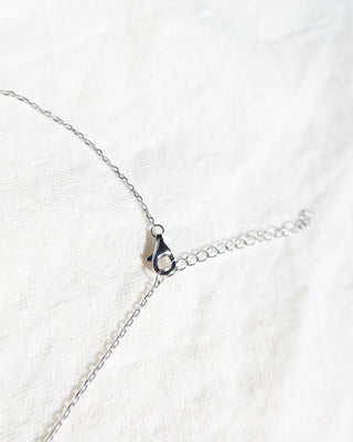 sterling silver 925 chain necklace with a lobster claw clasp on a white background