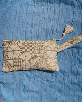 Woven Wristlet Bag - Gold Metallic (Small Size)