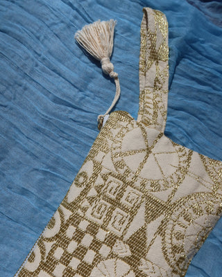 Woven Wristlet Bag - Gold Metallic (Small Size)