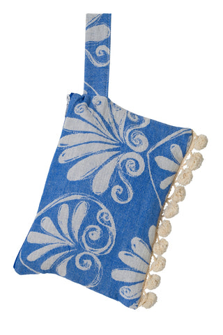 Handcrafted Wet/Dry Clutch Bag - Blue Anthemion
